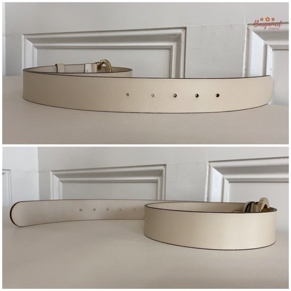 Authentic Gucci Vintage Cream Leather Gold G Logo Buckle Belt Size 95/38 - Picture 11 of 14